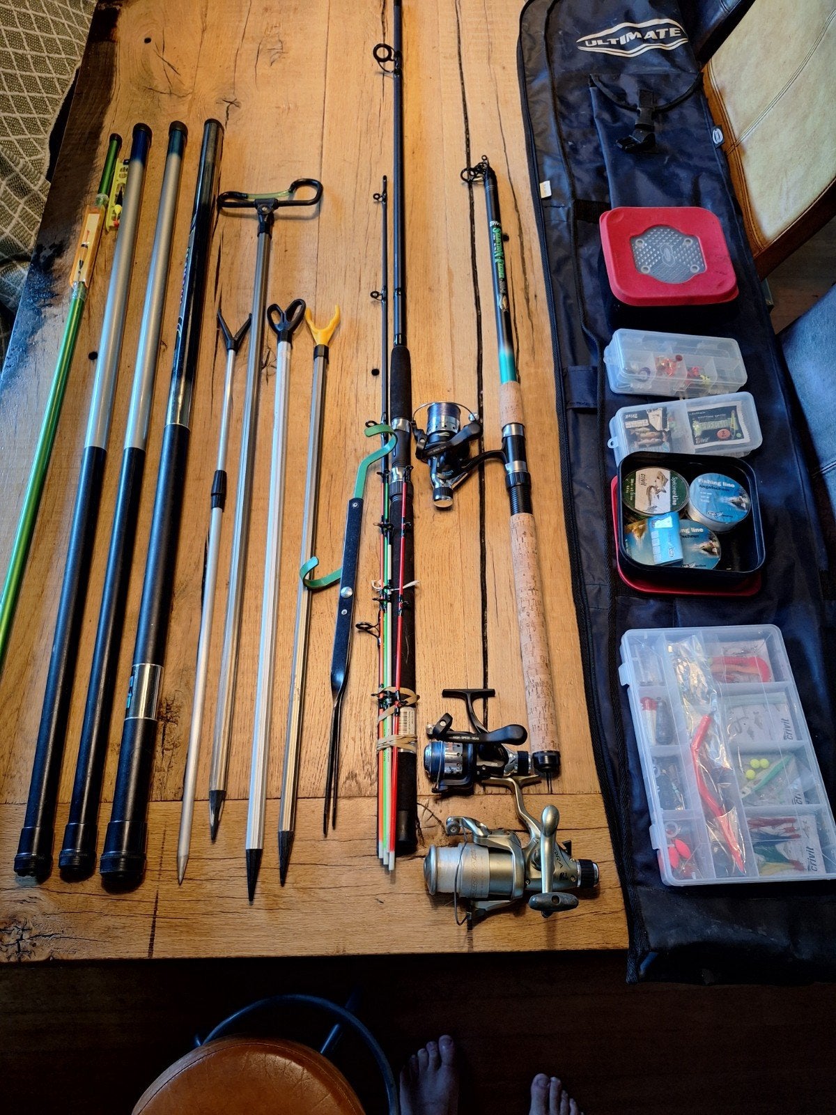 Mooie set hengels, Ophalen, Zo goed als nieuw, Complete hengel