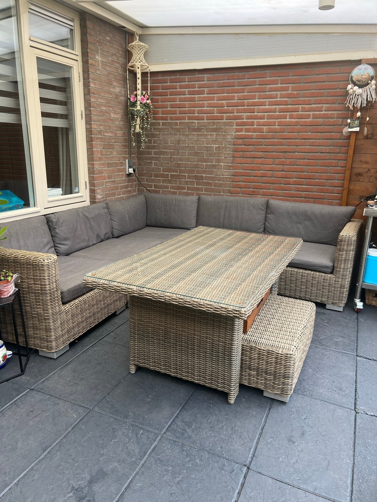 ZGAN INTRATUIN  LOUNGESET 4 SEIZOEN KWALITEIT HARDKUNSTOF, Ophalen, Meer dan 8 zitplaatsen, Zo goed als nieuw, Loungeset