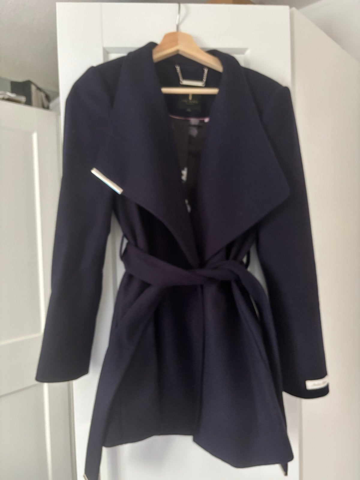 Ted Baker London wollen jas met ceintuur - Maat 38/40 (M), Ophalen of Verzenden, Zo goed als nieuw, Maat 38/40 (M), Blauw