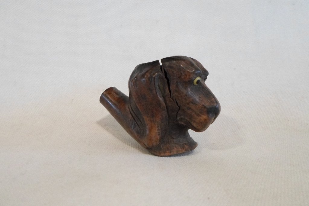 Antieke Pijpenkop Hout Hond, Ophalen of Verzenden, Gebruikt, (Water)pijp