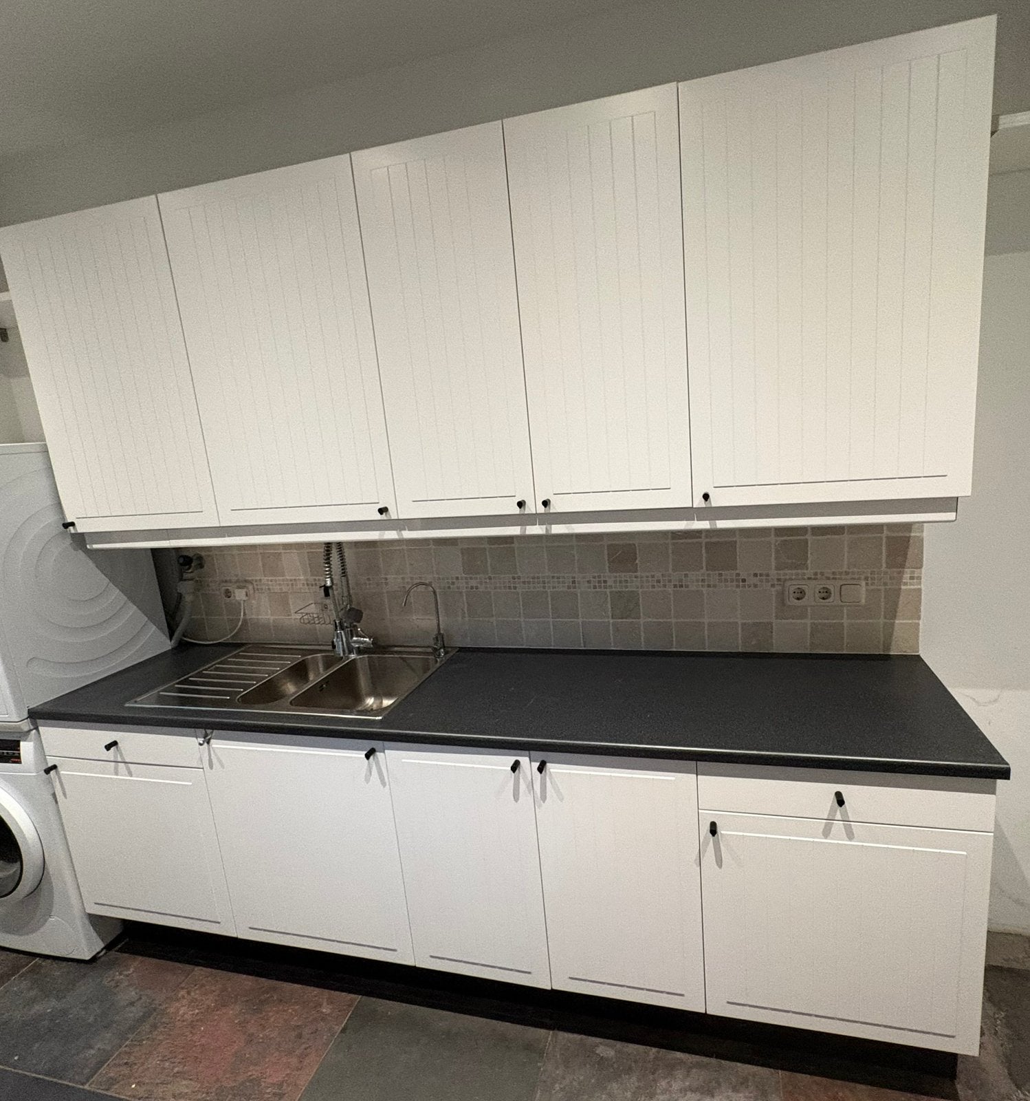 Witte keuken kasten, Huis en Inrichting, Keuken | Keukenelementen, Ophalen, Gebruikt, 200 cm of meer, Wit