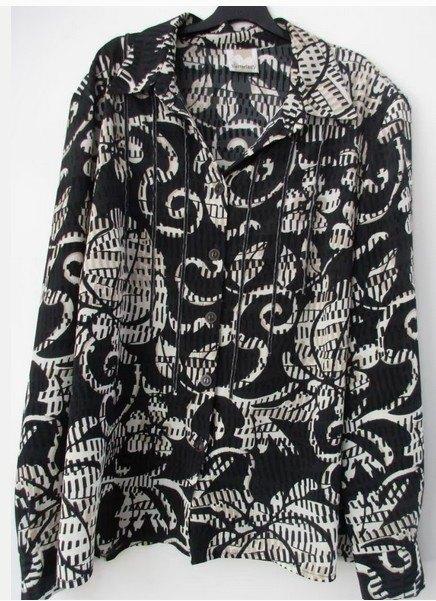 Setterlady zwart creme blouse lange mouw maat 46, Kleding | Dames, Ophalen of Verzenden, Gedragen, Zwart, Blouse of Tuniek