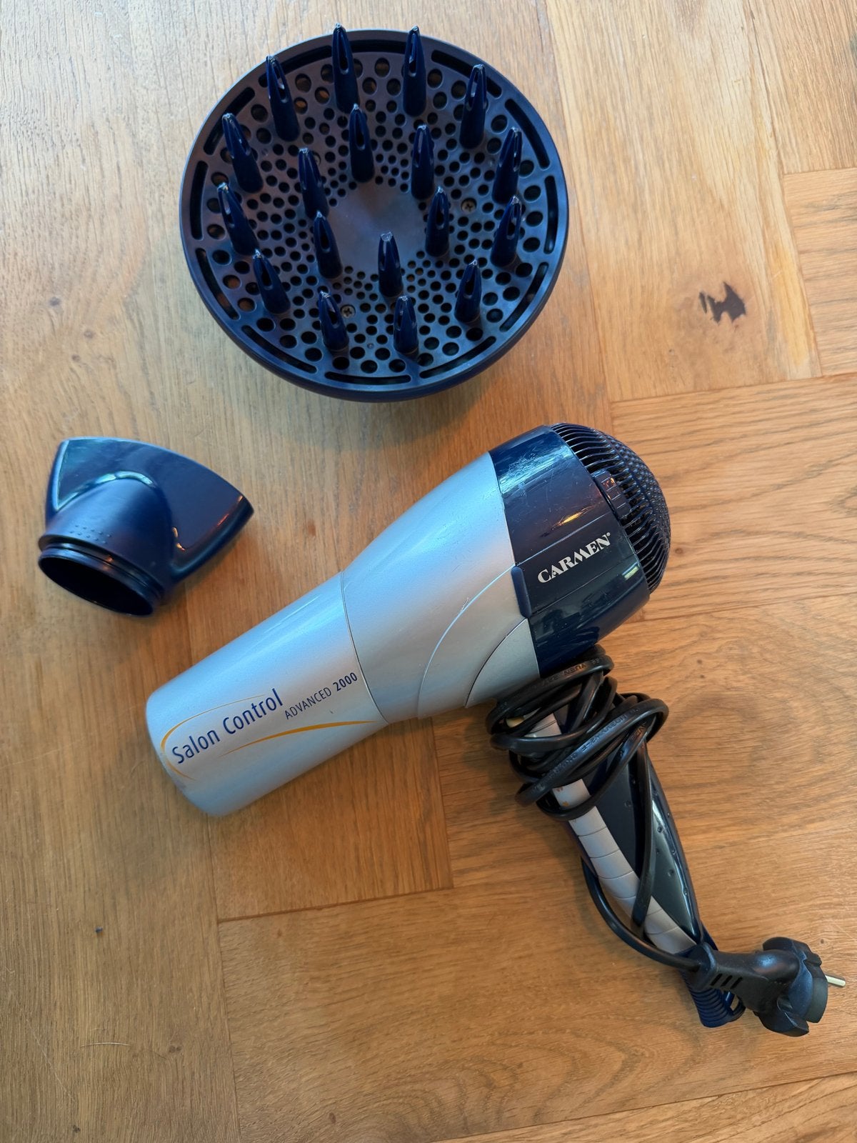 Carmen Salon Control Advanced 2000 Föhn met diffuser, Ophalen of Verzenden, Gebruikt, Föhn of Haardroger