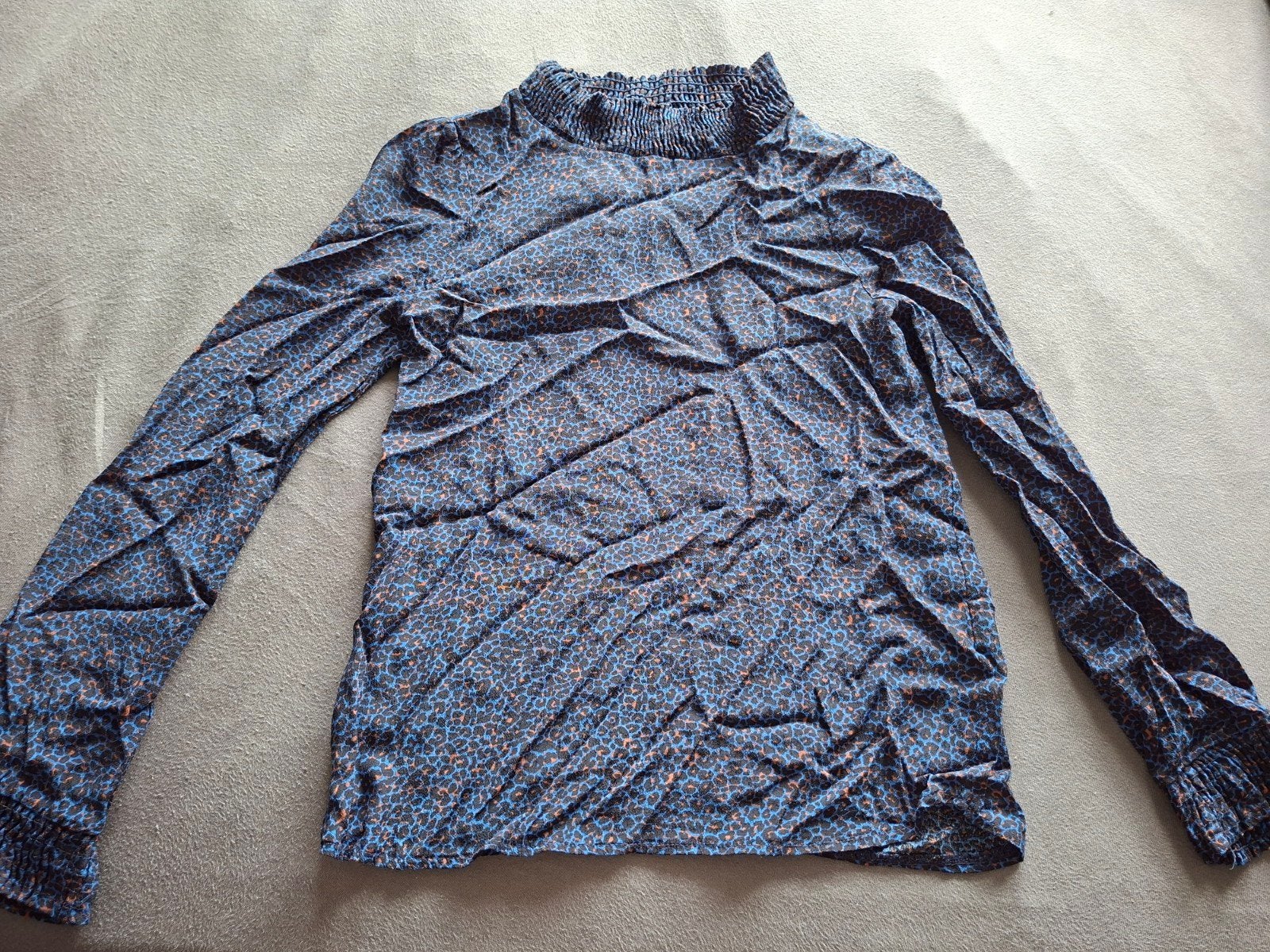 Costes Blue Viscose top XS  donkerblauw panterprint., Ophalen of Verzenden, Maat 34 (XS) of kleiner, Blauw, Korte mouw