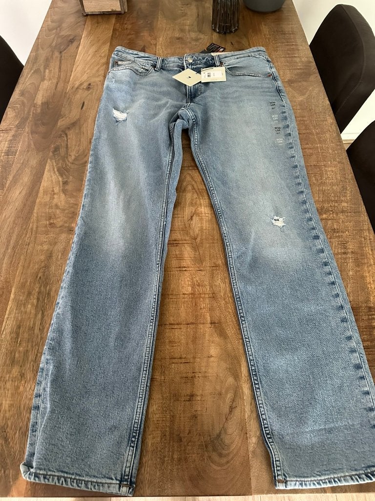 Calvin Klein Jeans Heren Slim straight leg W36 X L34, Maat 52/54 (L), Blauw, Nieuw, Calvin Klein