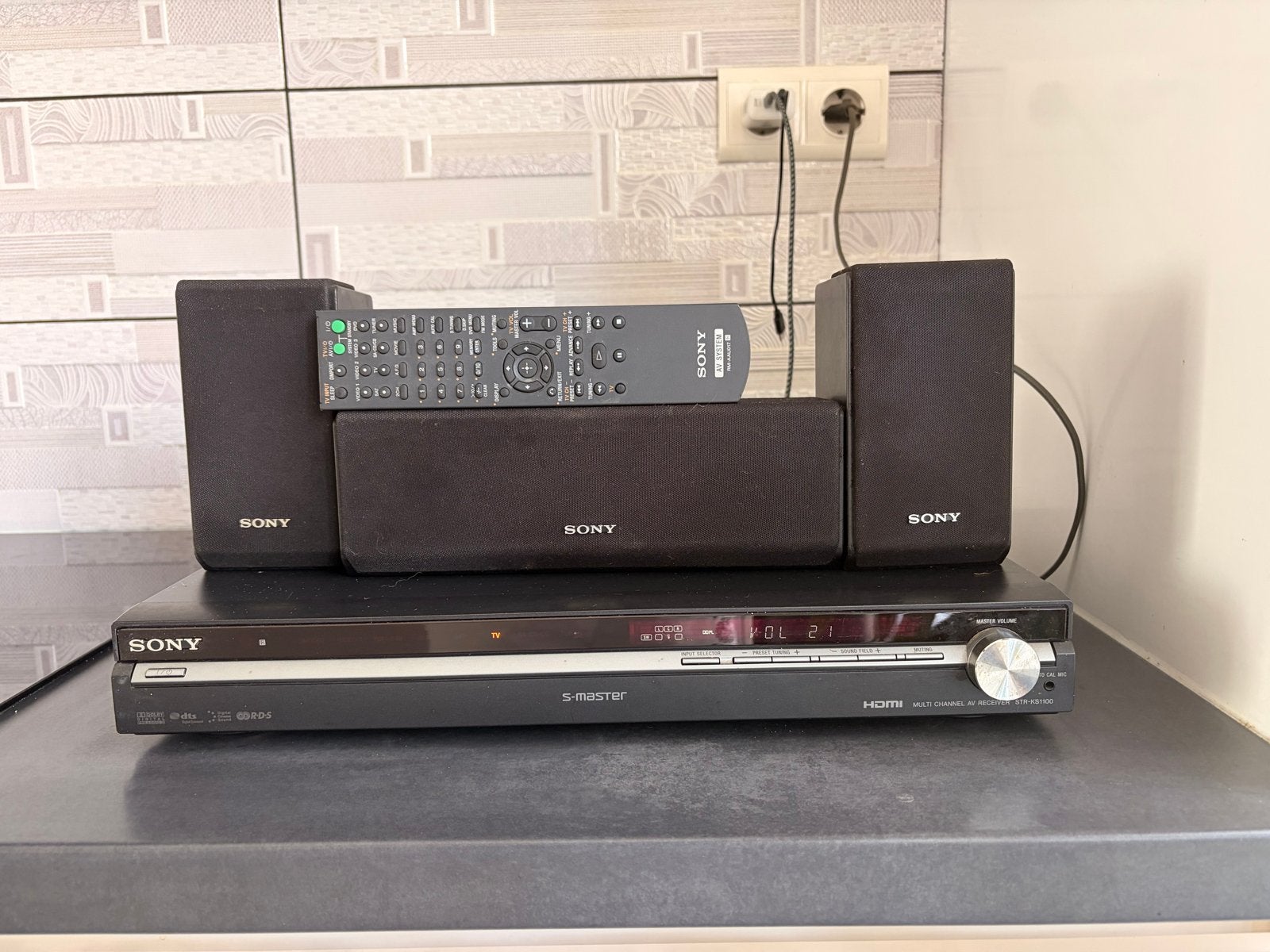 Sony STR-KS1100 HDMI AV Receiver met 3 speakers & afstandsbe, Ophalen of Verzenden, Gebruikt, Overige systemen, Sony