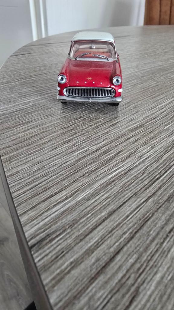 Vintage Opel Rekord P1 modelauto - Rood/Wit, Ophalen of Verzenden, Gebruikt, Auto, Overige merken