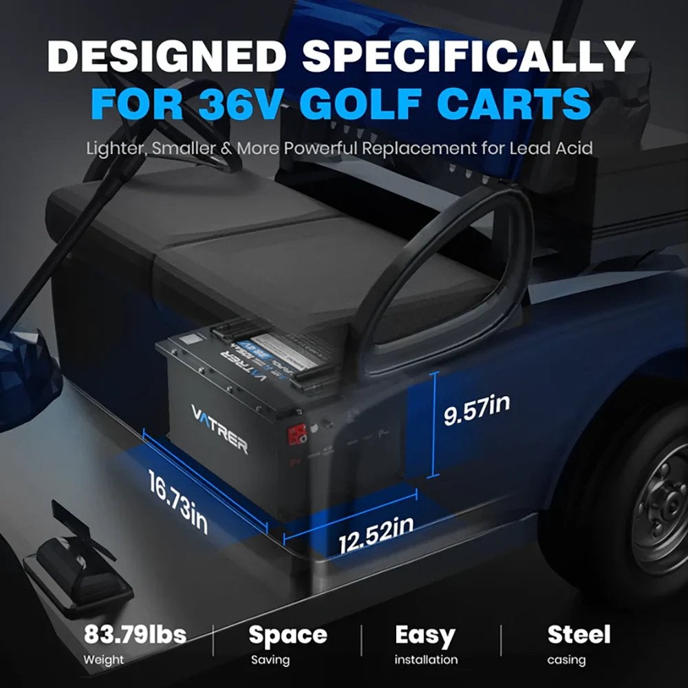 Vatrer 38.4V 105Ah LiFePO4 Golfkar Lithium Accu Convert EZGO, Verzenden, Nieuw