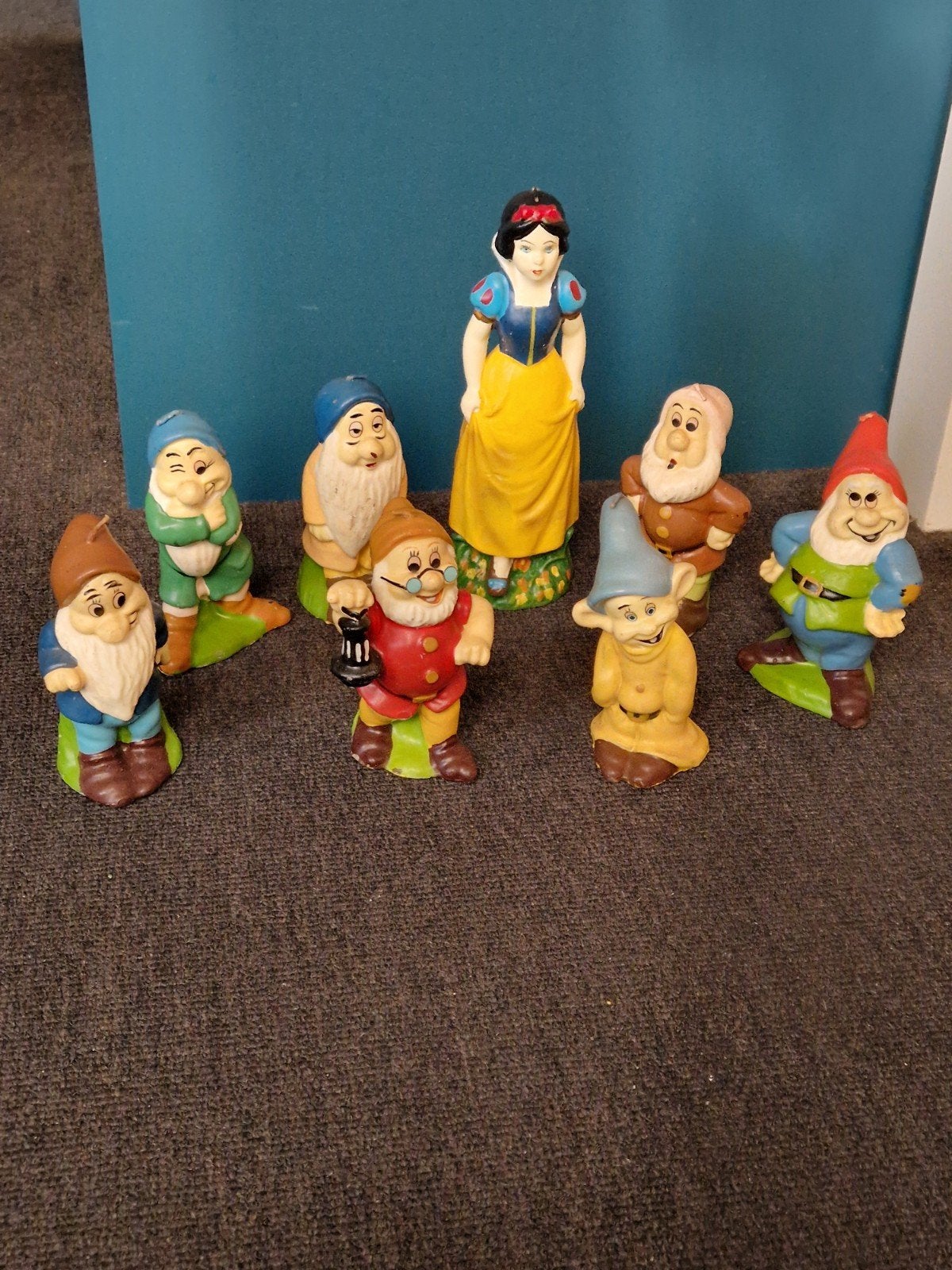 Vintage Kaarsenset Sneeuwwitje en 7 Dwergen Disney Uitgaven, Ophalen of Verzenden, Sneeuwwitje of Doornroosje, Zo goed als nieuw