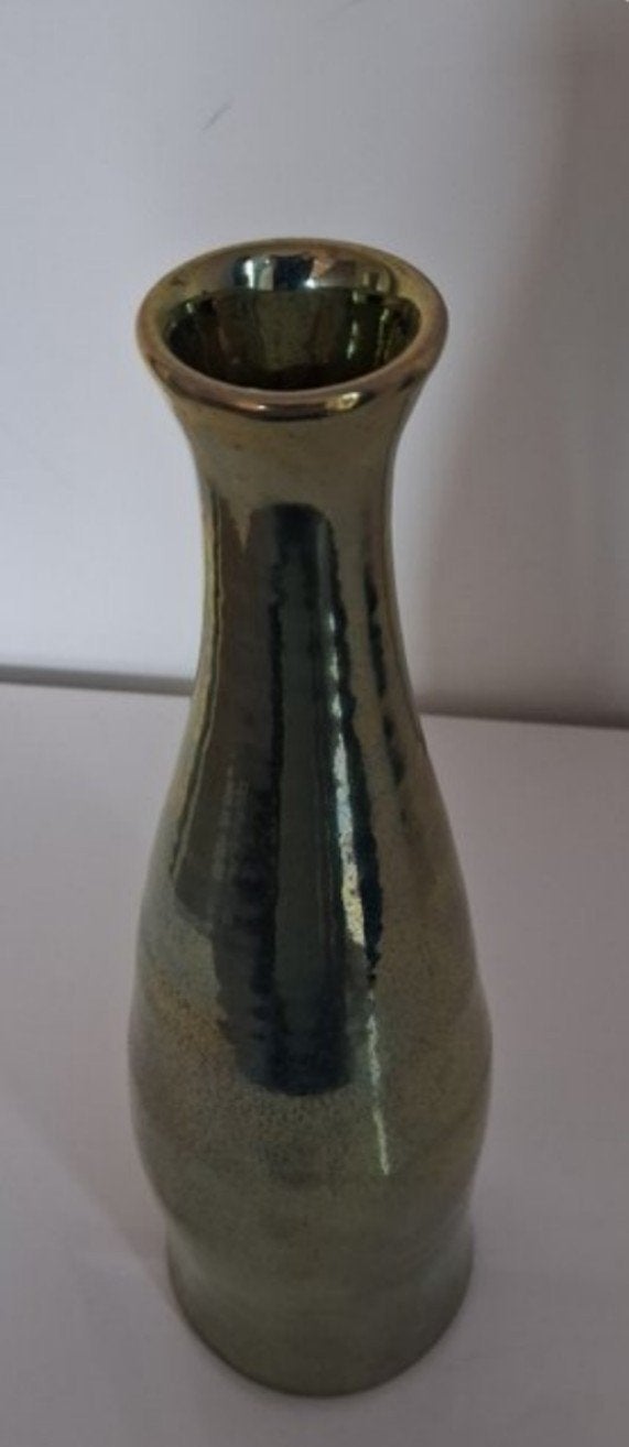 Prachtige Kasper Mobach gouden vintage vaas 1970-1980, 28 cm, Handgemaakt, Verzenden, Nieuw