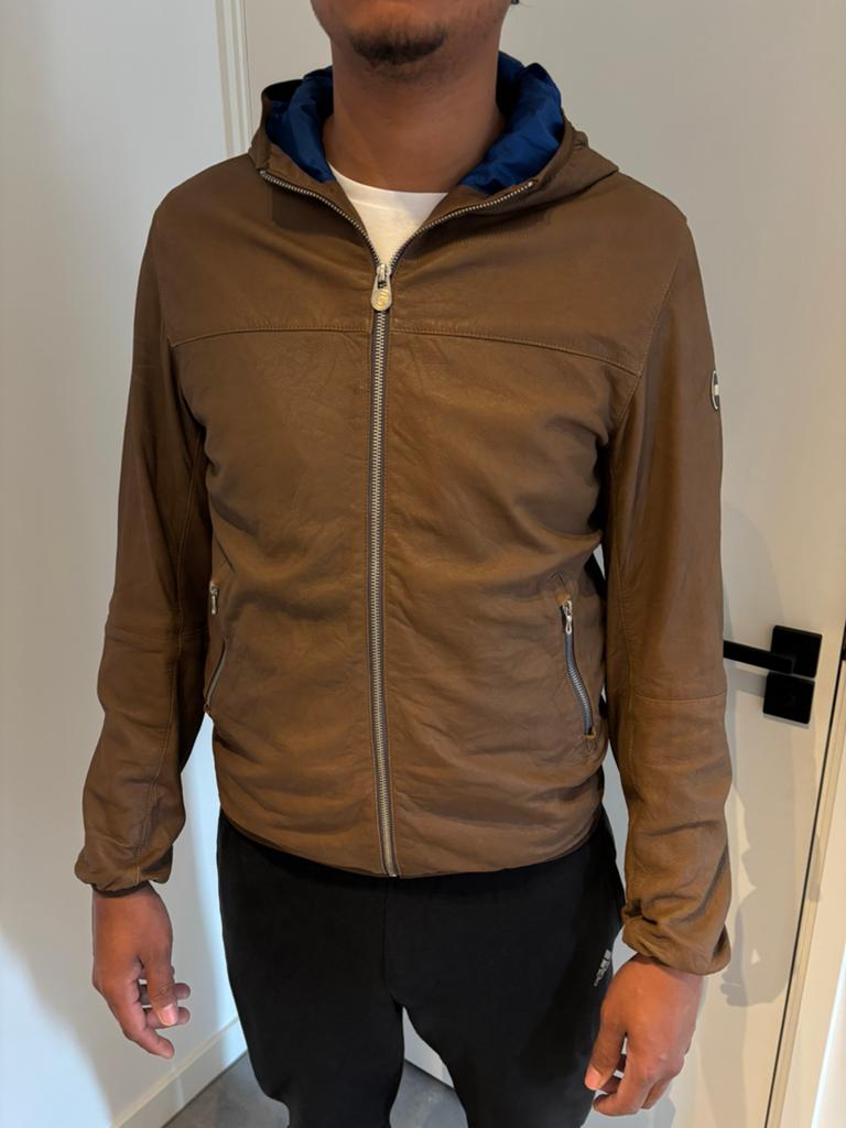 Colmar leren jack, Kleding | Heren, Ophalen of Verzenden, Zo goed als nieuw, Bruin
