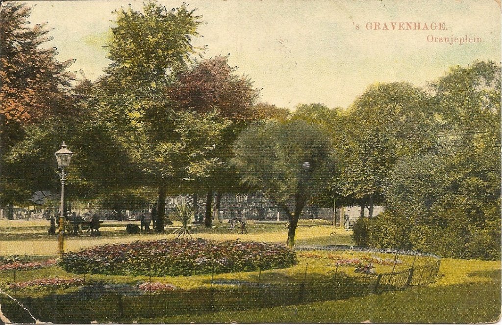 Oude briefkaart Oranjeplein 's Gravenhage  1914, Ophalen of Verzenden, Voor 1920, Gelopen, Zuid-Holland