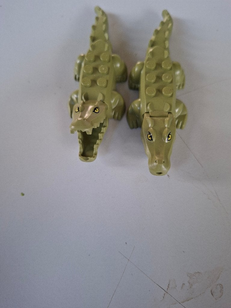 2x Lego Krokodil - Olijfgroen - Dieren - City/Jungle, Kinderen en Baby's, Speelgoed | Duplo en Lego, Lego, Ophalen of Verzenden