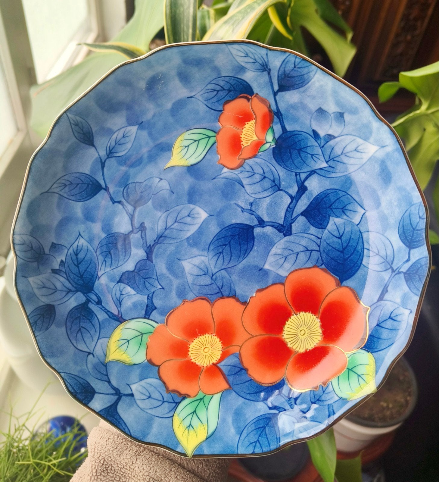 Prachtig Japans bord met bloemmotief - 19,3 cm, Ophalen of Verzenden