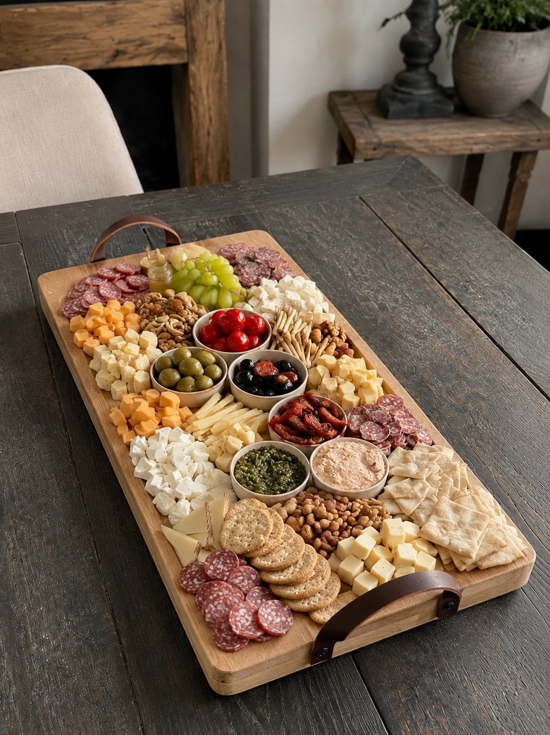 Unieke handgemaakte eikenhouten borrel plank, Ophalen of Verzenden, Zo goed als nieuw