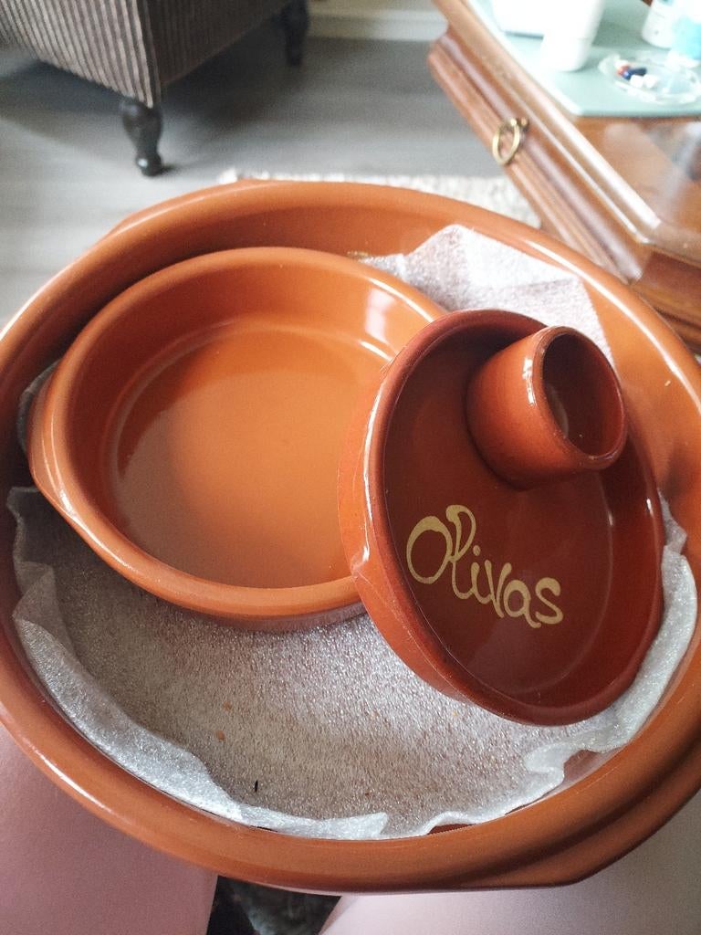 Ongebruikte Tapas Schaaltjes Set - Terracotta, Overige typen, Ophalen of Verzenden, Zo goed als nieuw, Steen/keramiek