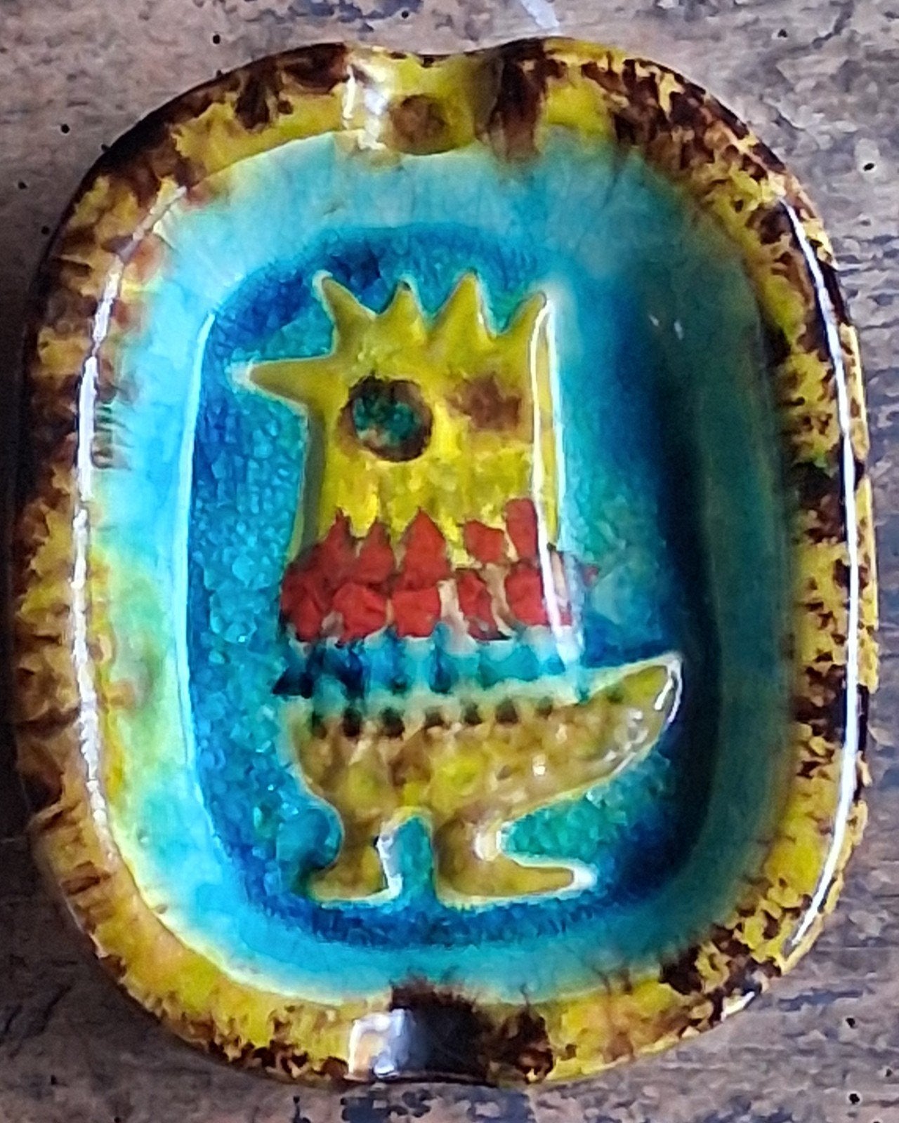 SCHRAMBERG MAJOLICA FABRIK (SMF). Schaal/asbak., Antiek en Kunst, Antiek | Keramiek en Aardewerk, Ophalen