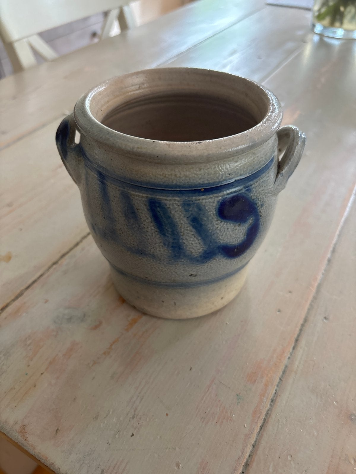 Vintage Keulse Pot - Grijs Steengoed met Blauw Zoutglazuur, Ophalen of Verzenden