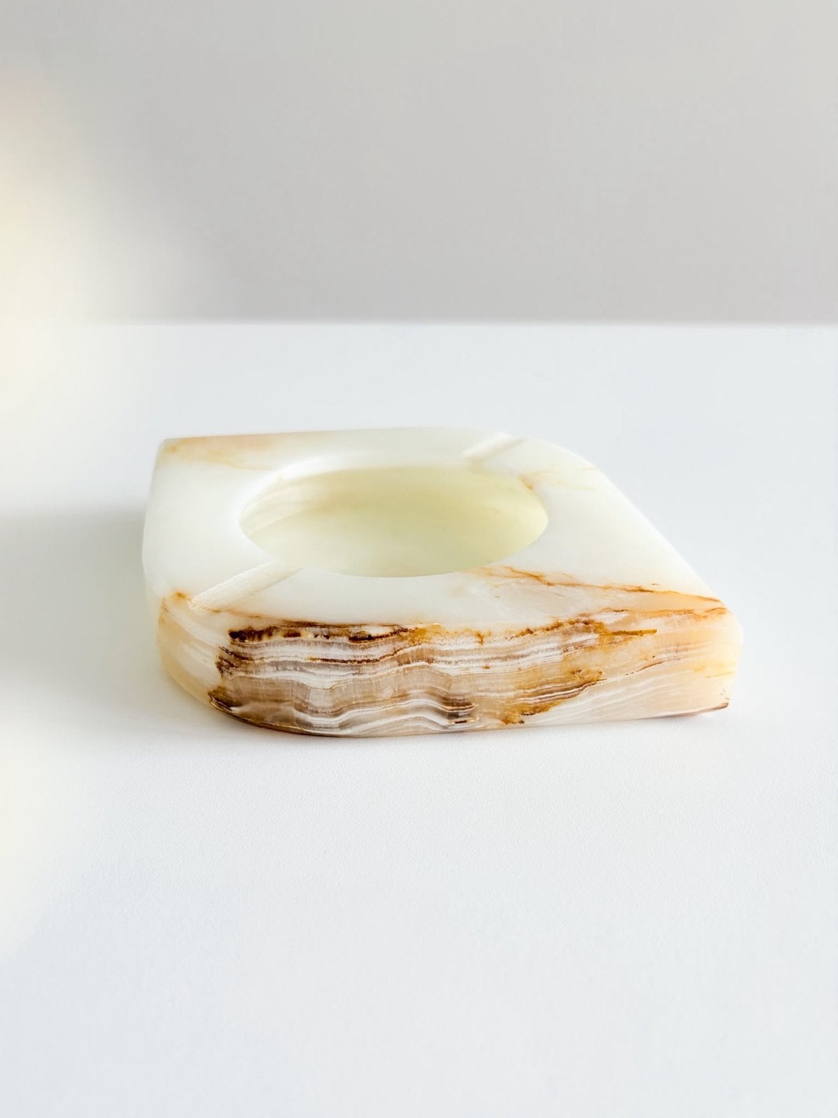 Onyx marmeren asbak - Vintage, Ophalen of Verzenden