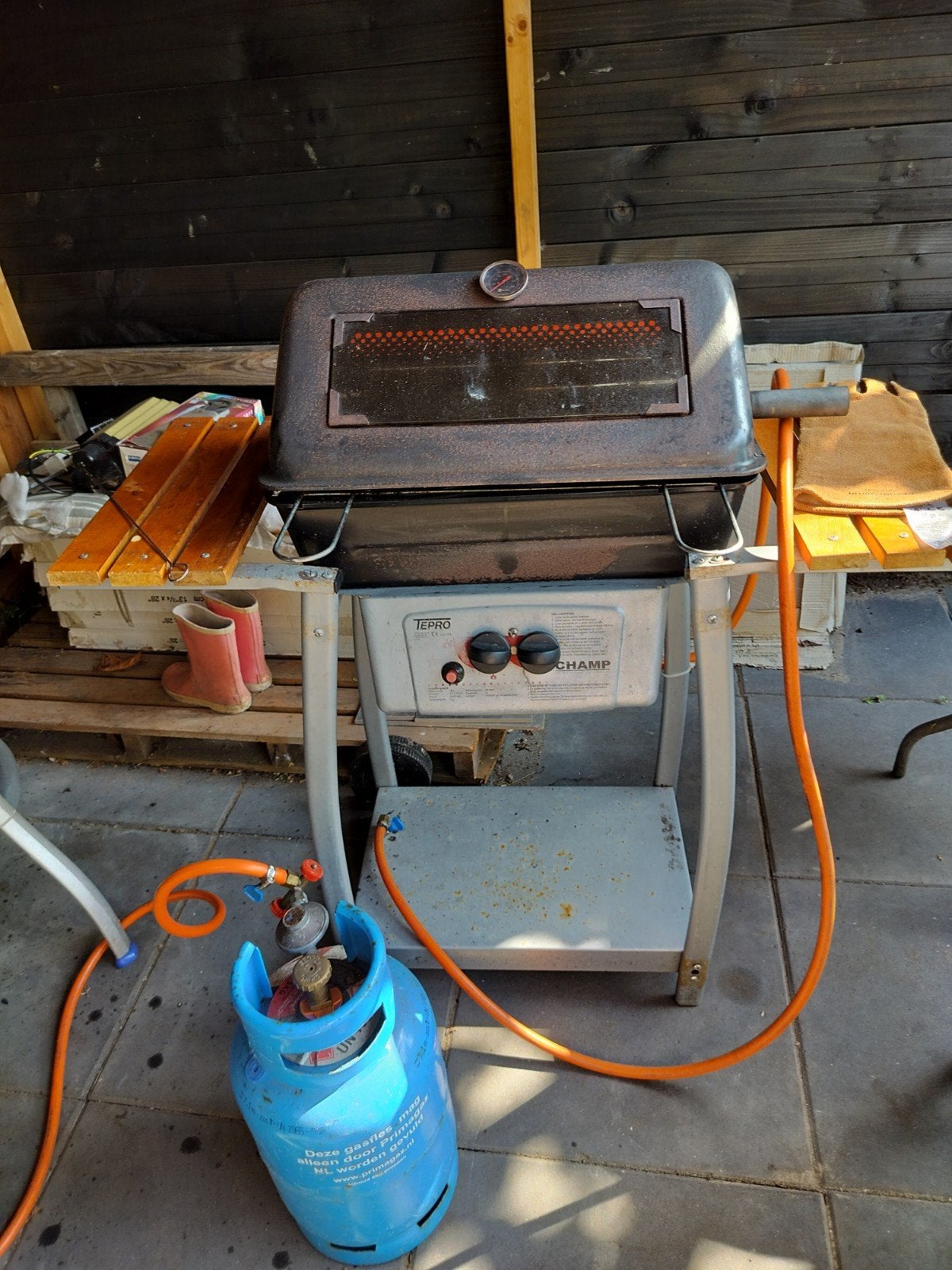 Tepro Champ BBQ zonder  gasfles, Ophalen, Gebruikt, Tepro