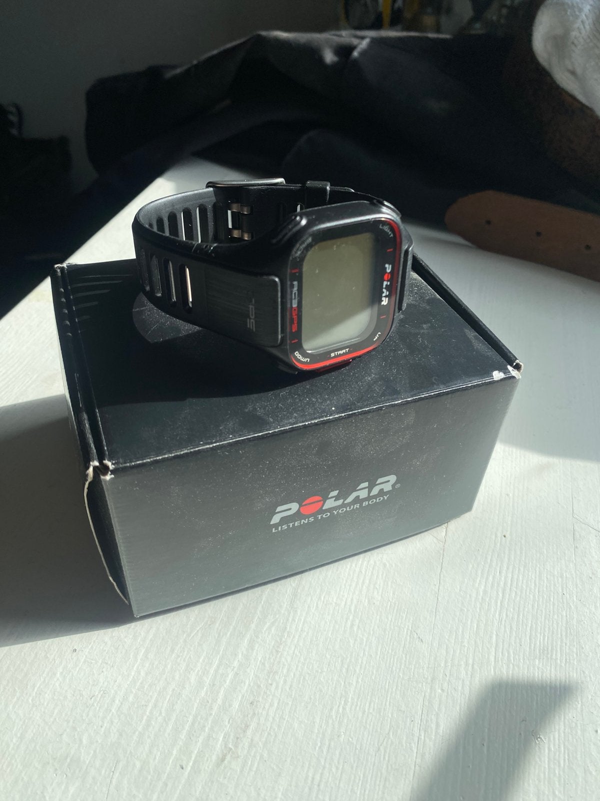 Polar rc3 horloge, Stappen, Verzenden, Zwart, Zo goed als nieuw