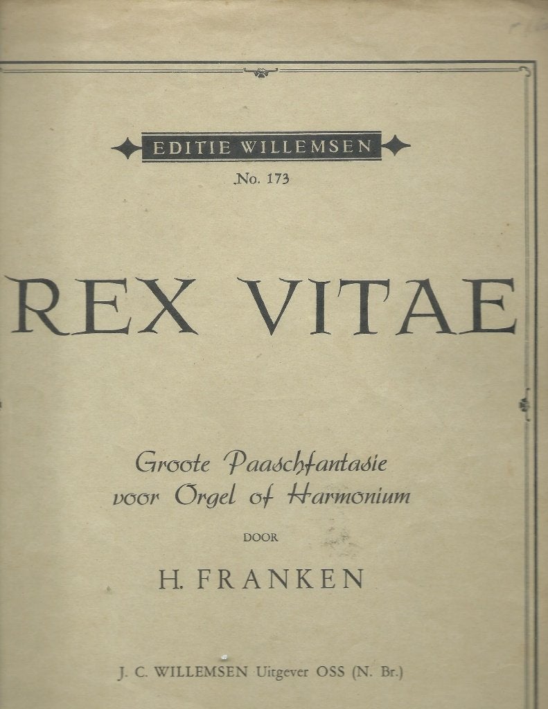 Rex Vitae H. Franken, Muziek en Instrumenten, Orgel, Gebruikt, Ophalen of Verzenden, Religie en Gospel