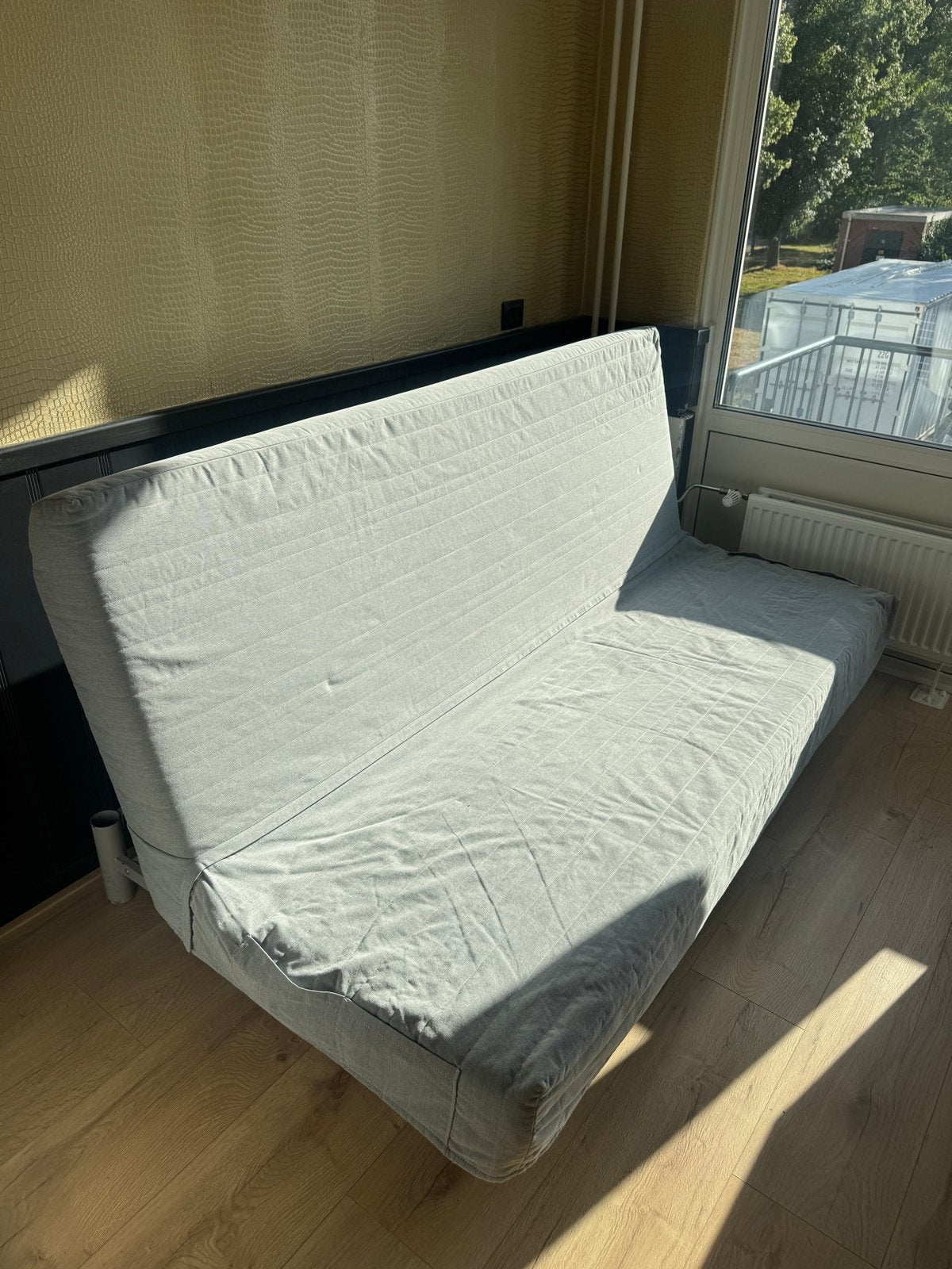 IKEA beddinge slaapbank - grijs, 2-persoons, Huis en Inrichting, Slaapkamer | Slaapbanken, Ophalen, Gebruikt, Tweepersoons, 140 cm