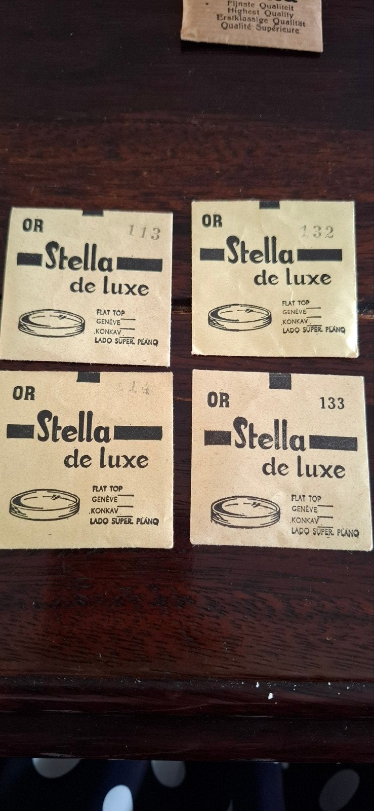 Lot Vintage Stella de Luxe Horlogeglazen (NOS), Sieraden, Tassen en Uiterlijk, Ophalen of Verzenden, Goud, Overige merken, 1960 of later