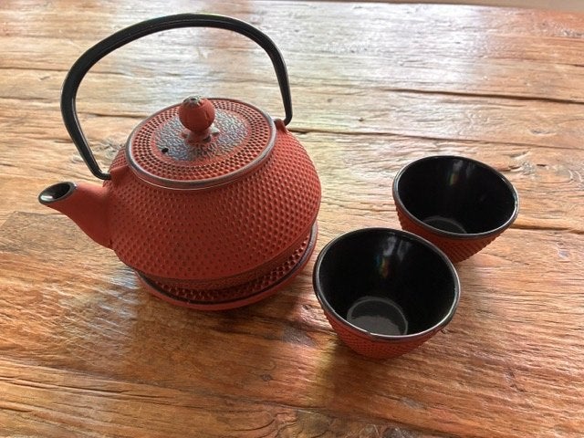 Tealov gietijzeren theepot met 2 kopjes, Aziatisch, Overige merken, Nieuw, Ophalen of Verzenden