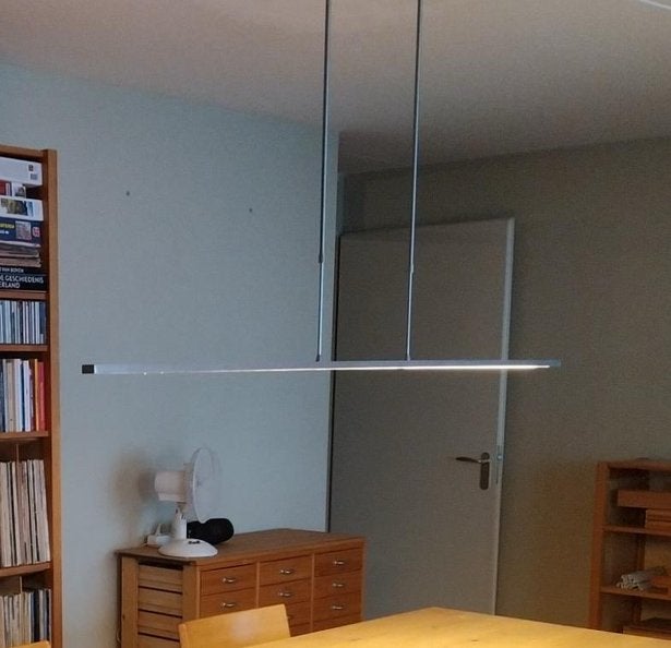 Strakke minimalistische hanglamp LED 160 cm, Ophalen, Gebruikt, Metaal, Modern