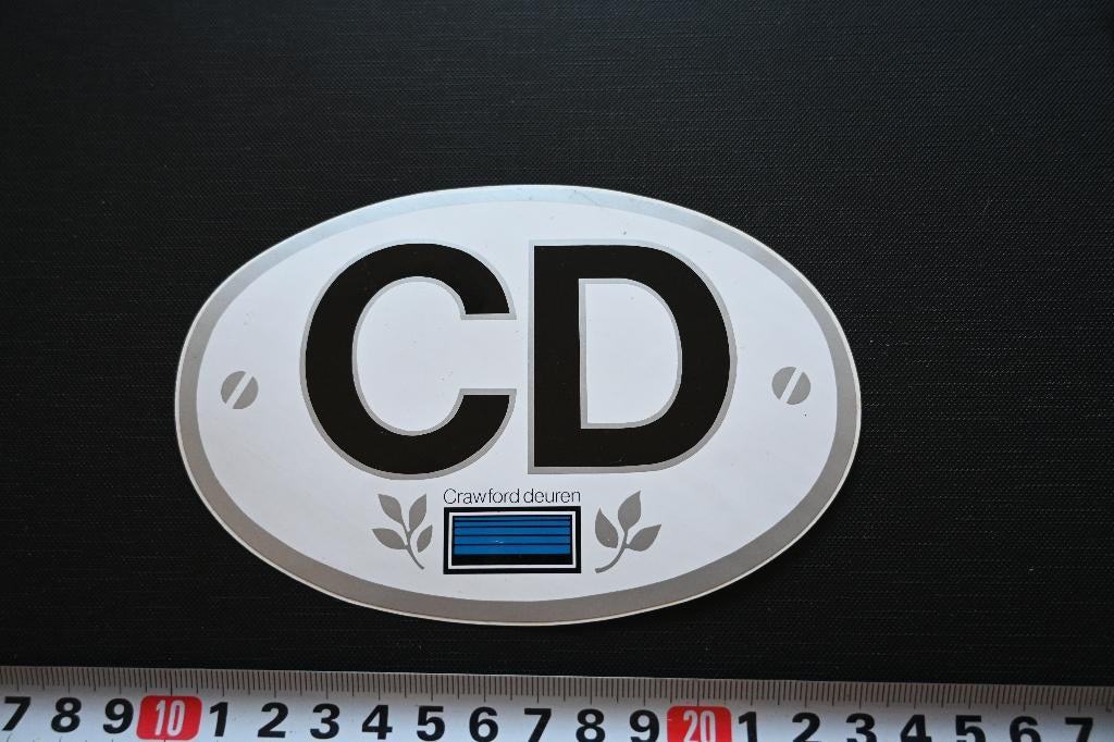 sticker bumpersticker CD crawford deuren, Verzamelen, Stickers, Zo goed als nieuw, Ophalen
