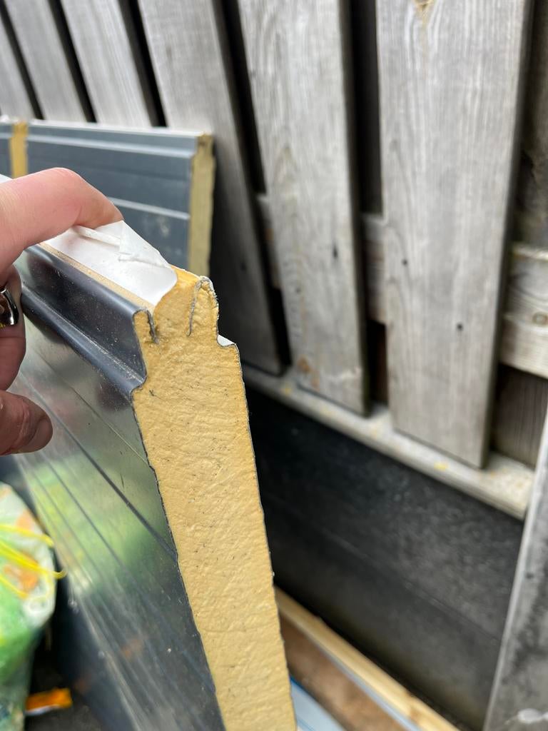 Sandwichpanelen, 4 stuks, antraciet, Ophalen, 4 tot 8 cm, Gebruikt, Hardschuim (Pir)
