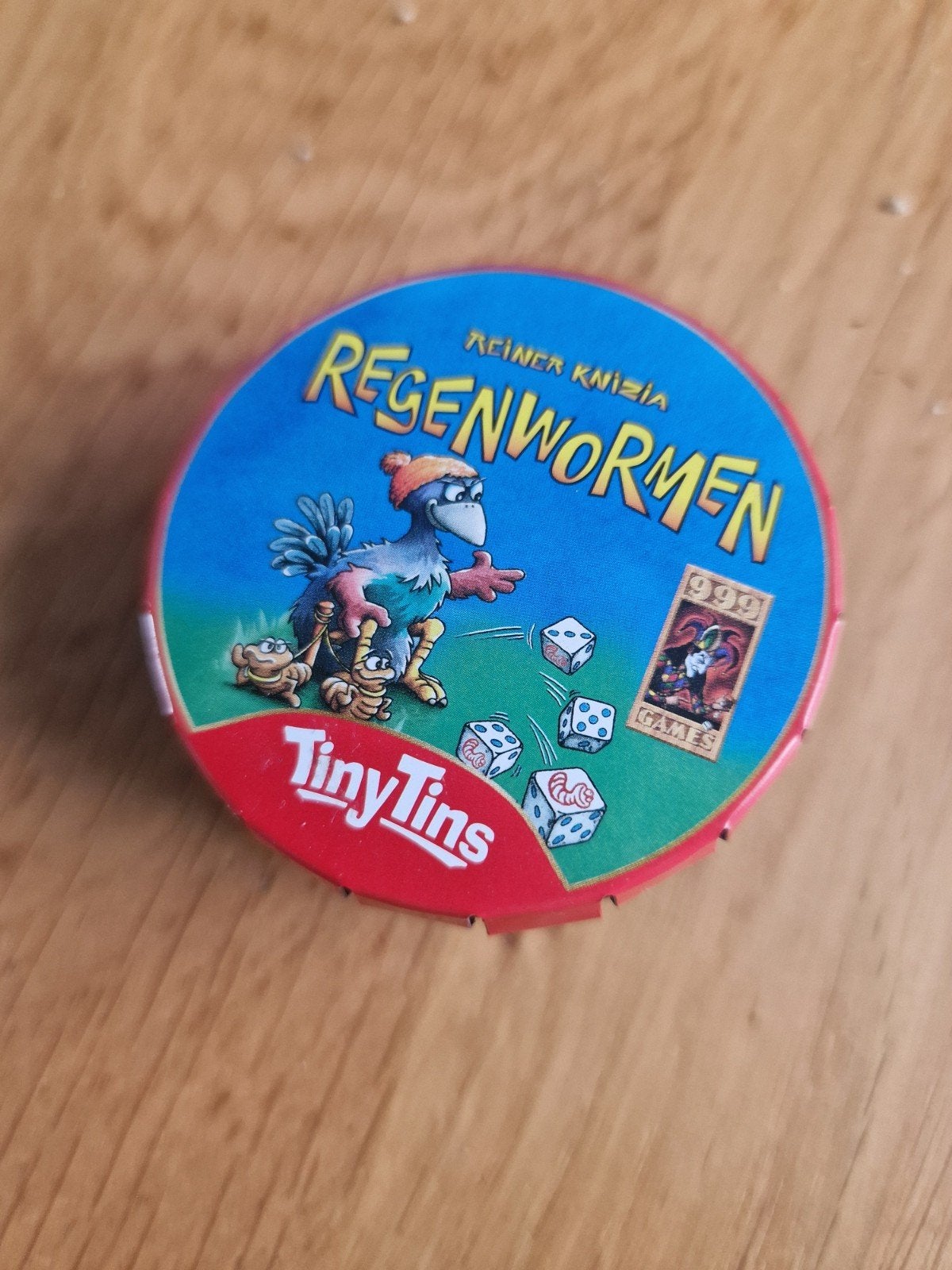 Regenwormen,  reiseditie. TinyTins. Ideaal op vakantie., Vijf spelers of meer, Ophalen of Verzenden, Zo goed als nieuw, 999 Games b.v.
