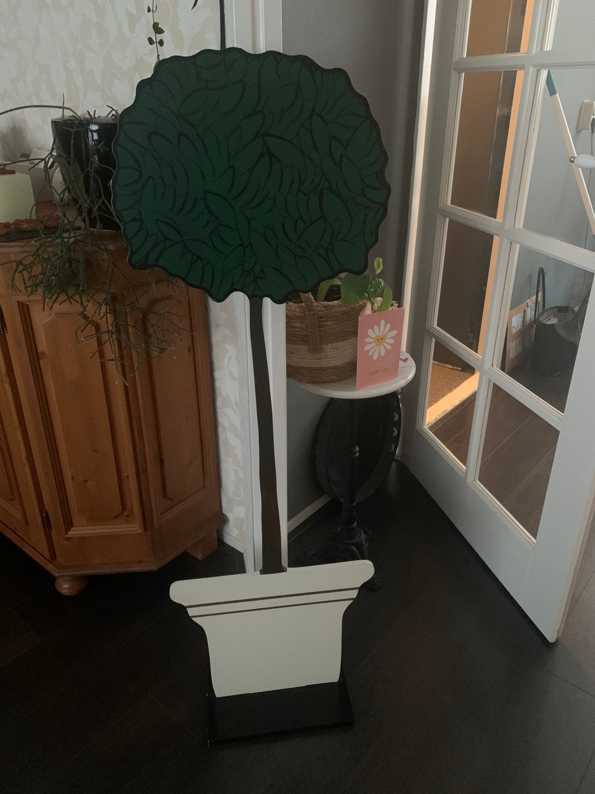 Handgemaakte houten boom-decoratie, Kinderen en Baby's, Ophalen, Overige kleuren, Overige typen, Zo goed als nieuw