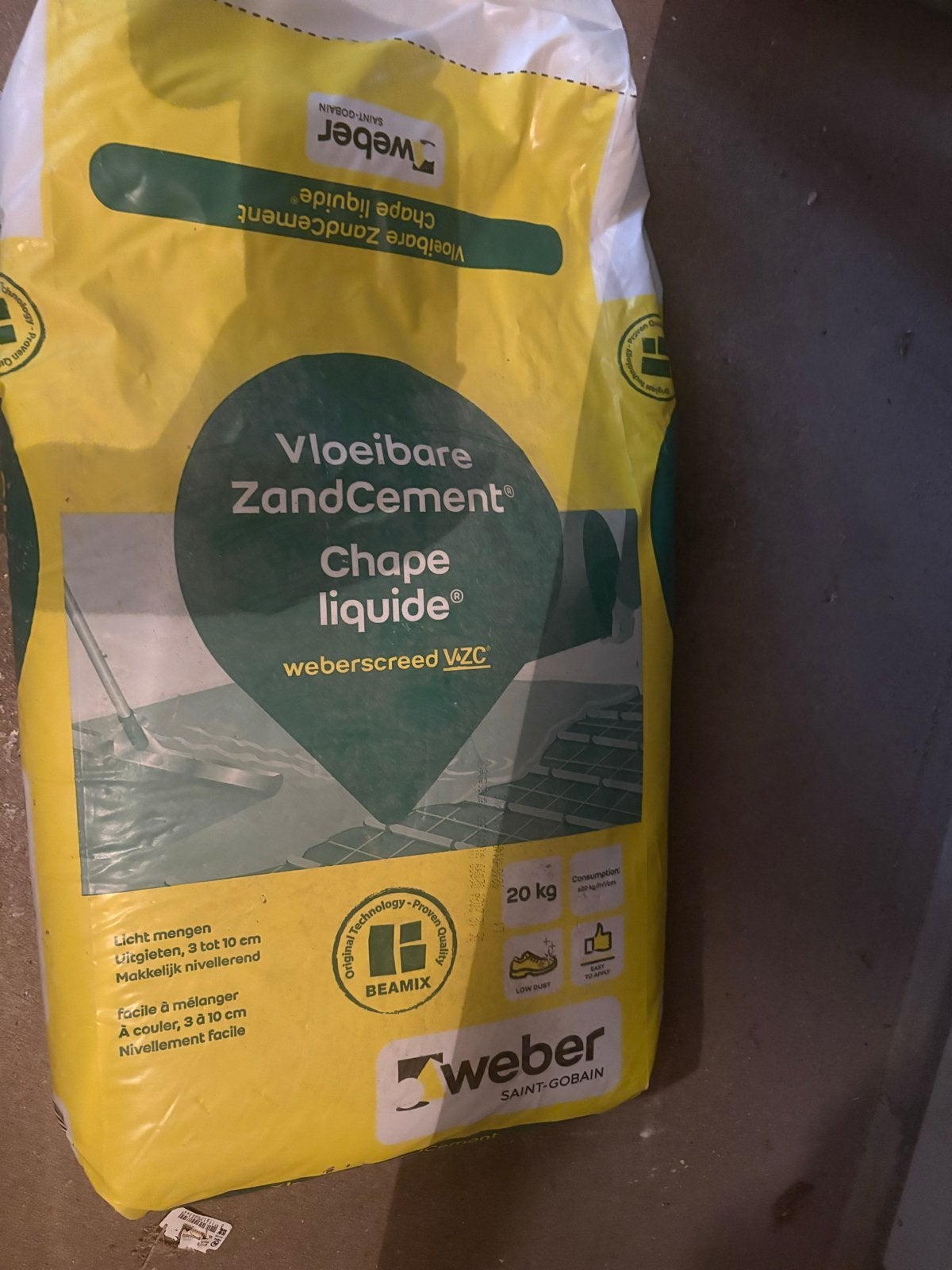 4 zakken Weber Vloeibare ZandCement 20 kg, Ophalen, Nieuw