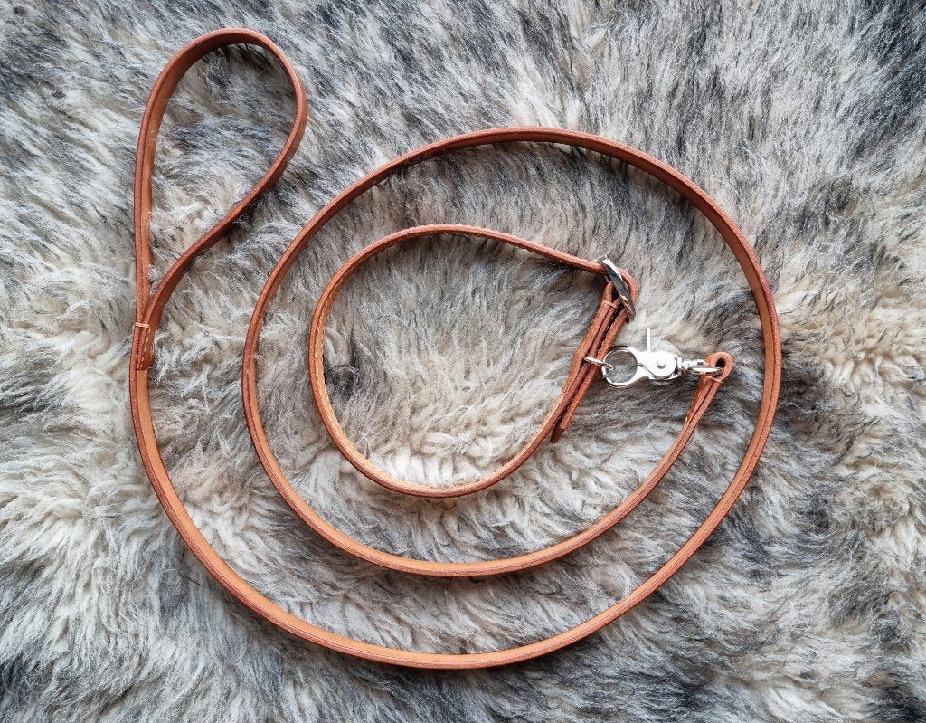 Mooie handgemaakte cognac lederen halsband en riem, Dieren en Toebehoren, Hondenriemen, Ophalen of Verzenden, Nieuw, Hondenriem