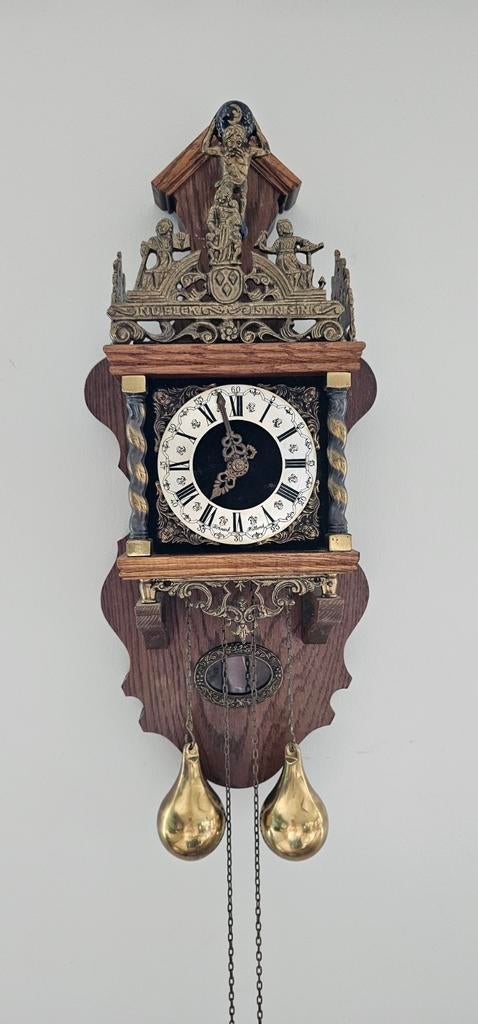 Antieke Zaanse Klok - Prachtig Houten Wandklok, Ophalen
