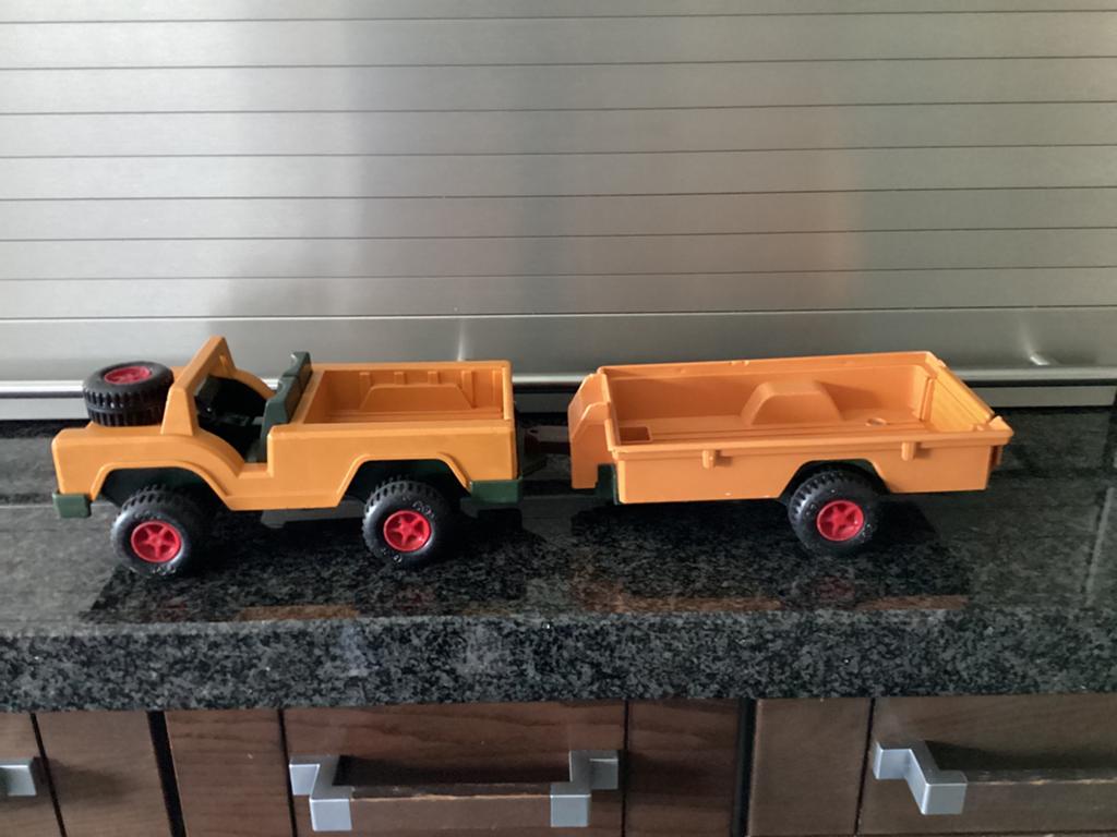 Vintage Fisher Price Safari Jeep met aanhanger, Ophalen of Verzenden, Gebruikt, Auto of Voertuig