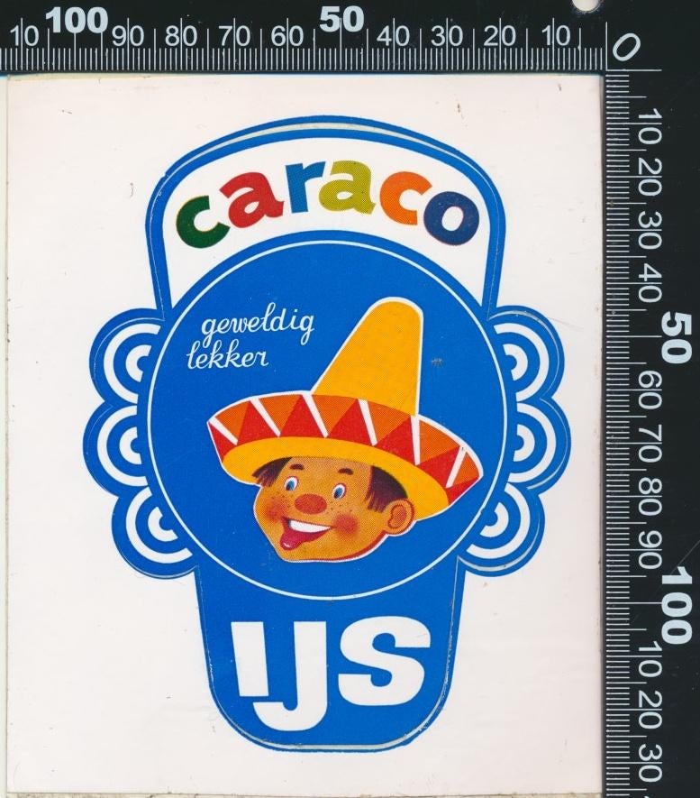 Sticker: Caraco IJs (Klein), Verzamelen, Ophalen of Verzenden, Zo goed als nieuw, Bedrijf of Vereniging