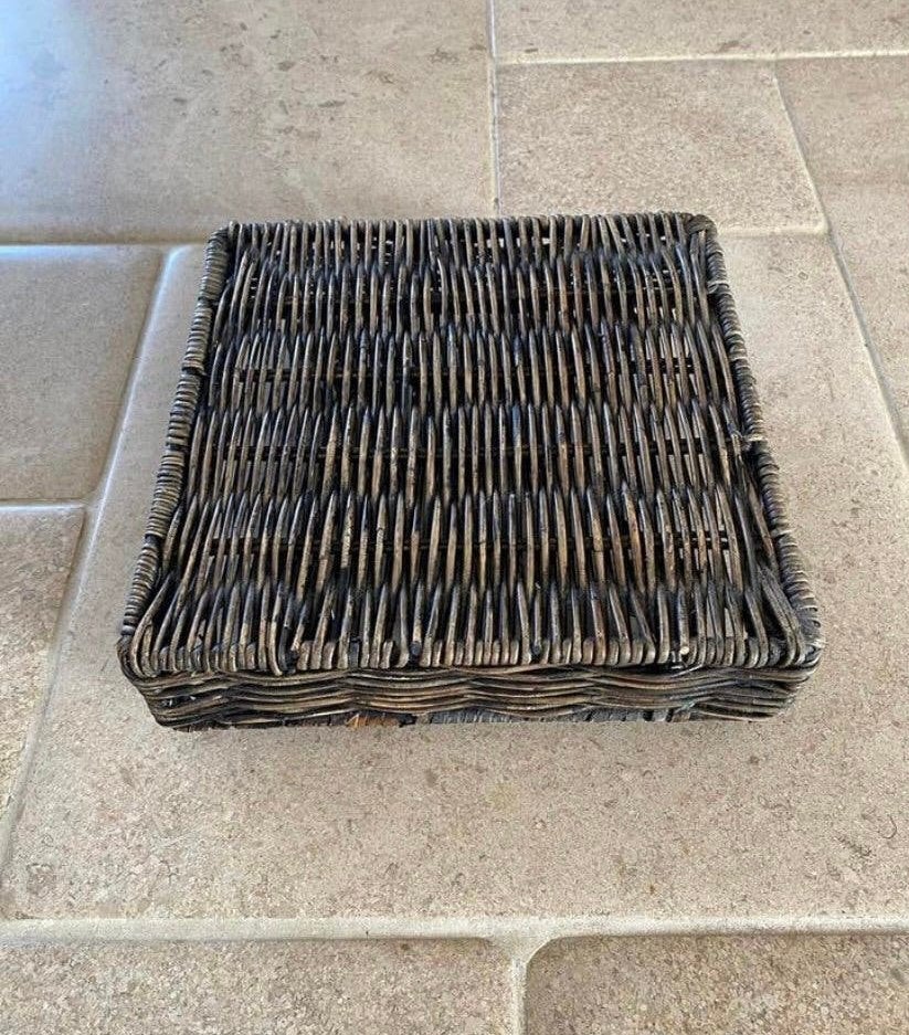 Rotan plantentrolley plantenonderzetter met 4 zwenkwieltjes, 25 tot 40 cm, Overige materialen, Vierkant, Binnen