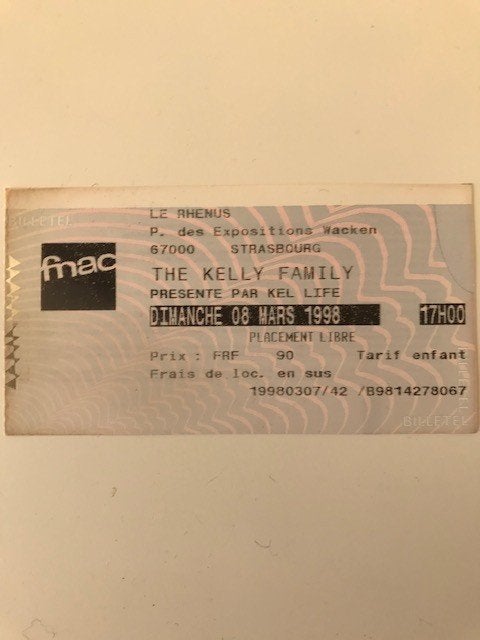Entree-Ticket Concert The Kelly Family (gebruikt), Eén persoon
