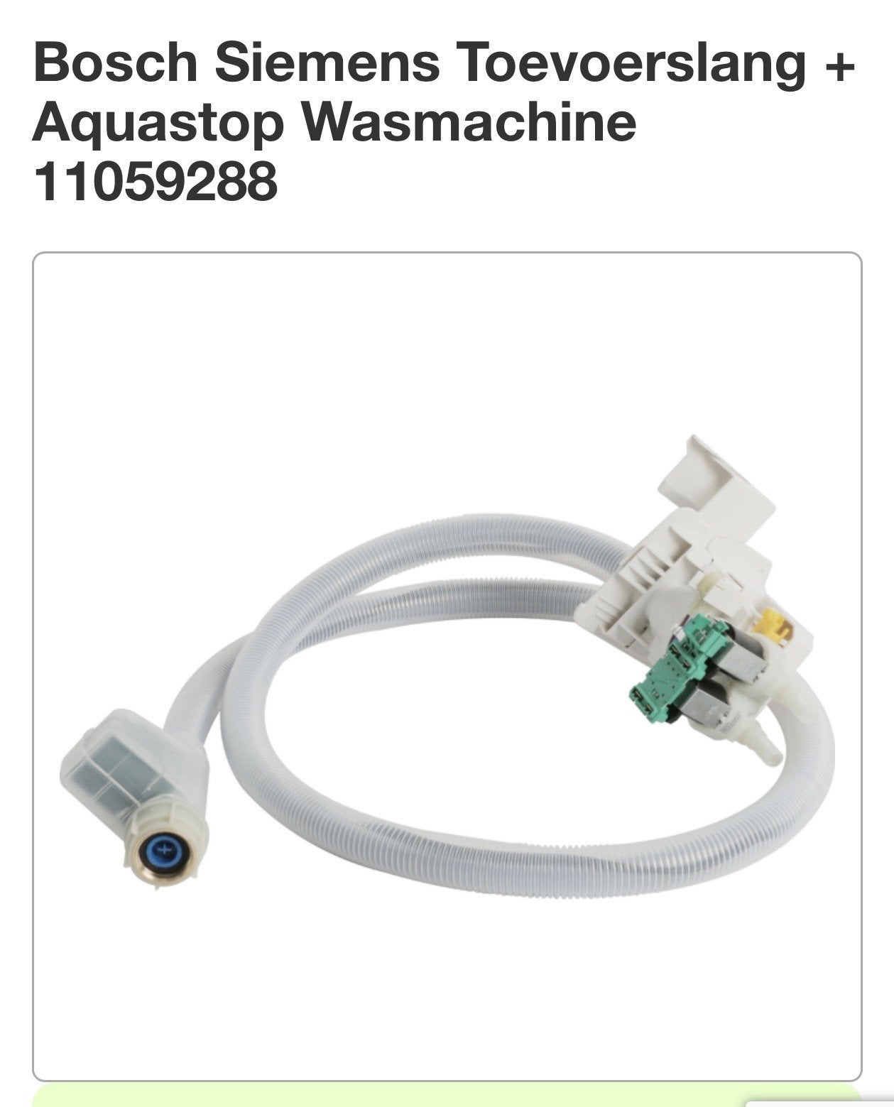 Bosch Siemens Toevoerslang + Aquastop Wasmachine 11059288, Ophalen, Gebruikt