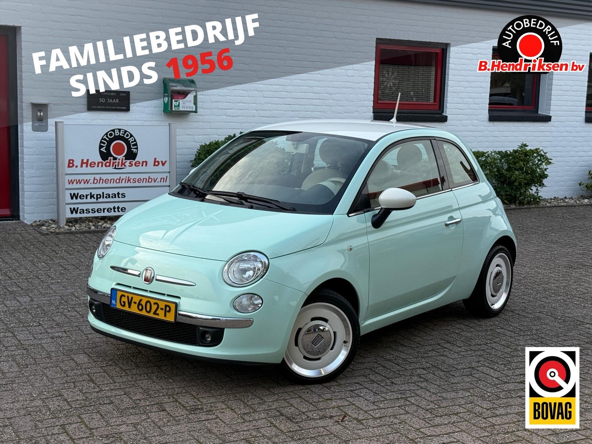 FIAT 500 0.9 80pk Twinair Turbo Vintage '57/ Climatronic/ Pa, Keurmerk '100% Onderhouden', Dealer onderhouden, Gebruikt, 905 kg