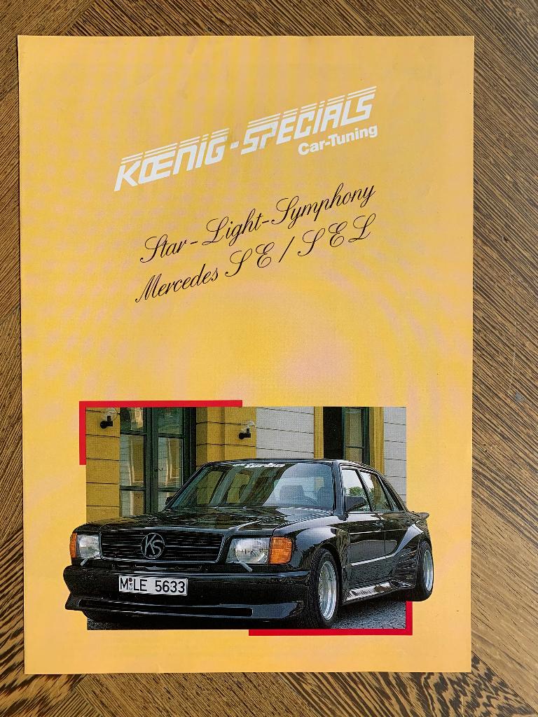 Folder leaflet Mercedes-Benz S-klasse W126 tuner Koenig, Ophalen of Verzenden, Zo goed als nieuw, Mercedes, Koenig