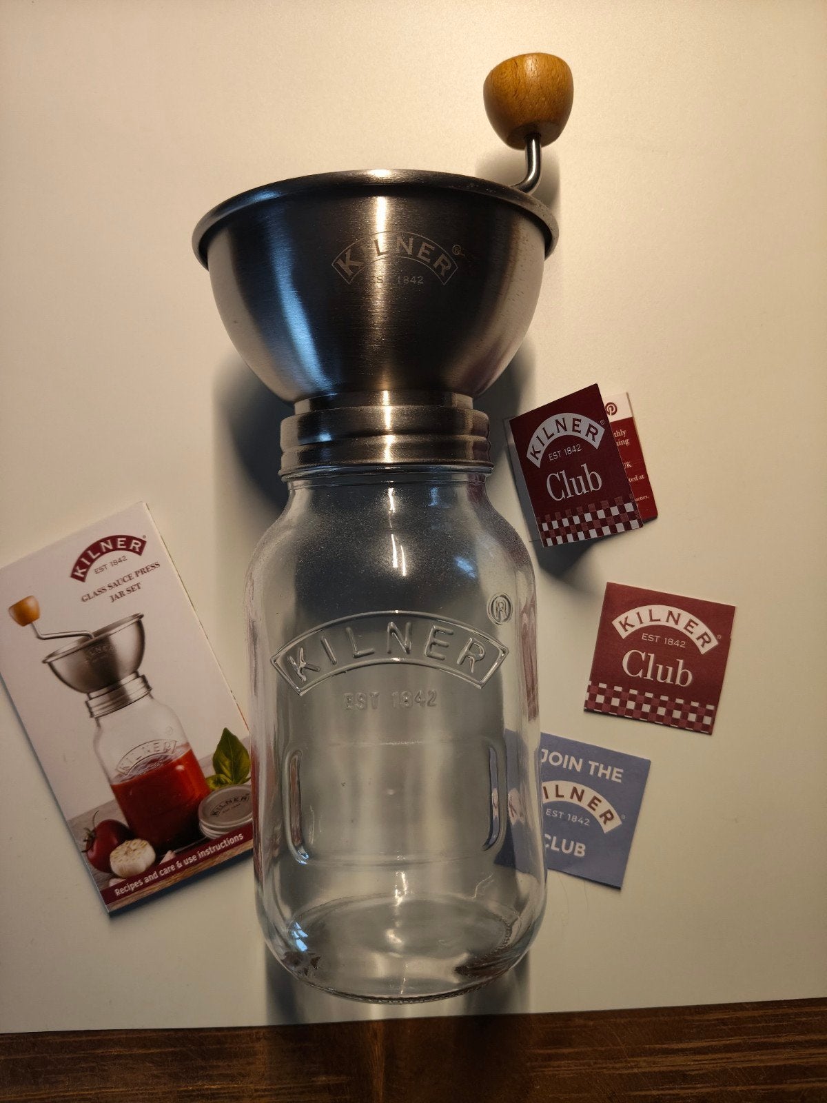 Passe-vite, roerzeef pureerzeef Kilner handzaam rvs en glas, Ophalen of Verzenden, Nieuw
