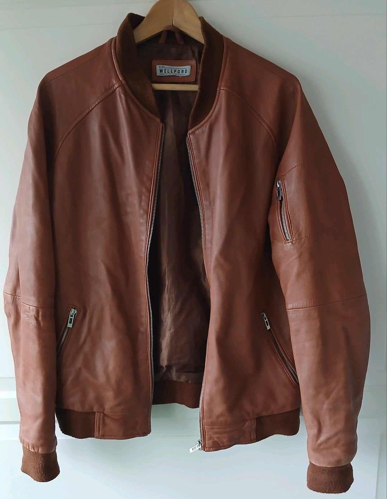 Schaapleren jas Blue Wellford mt L, Kleding | Heren, Maat 52/54 (L), Bruin, Blue Wellford, Ophalen of Verzenden