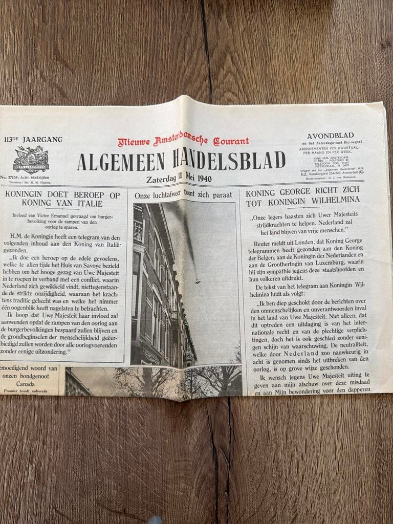 Algemeen Handelsblad - 11 Mei 1940 - Historische Krant, Ophalen of Verzenden, Gelezen, Krant