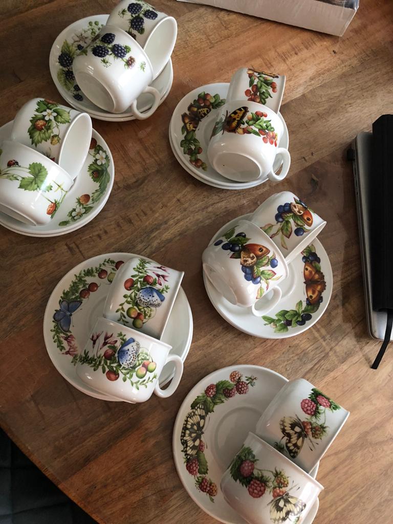6x2 Kopjes en Schotels Libelle Lijn Marjolein Bastin, Gebruikt, Keramiek, Ophalen of Verzenden, Overige stijlen
