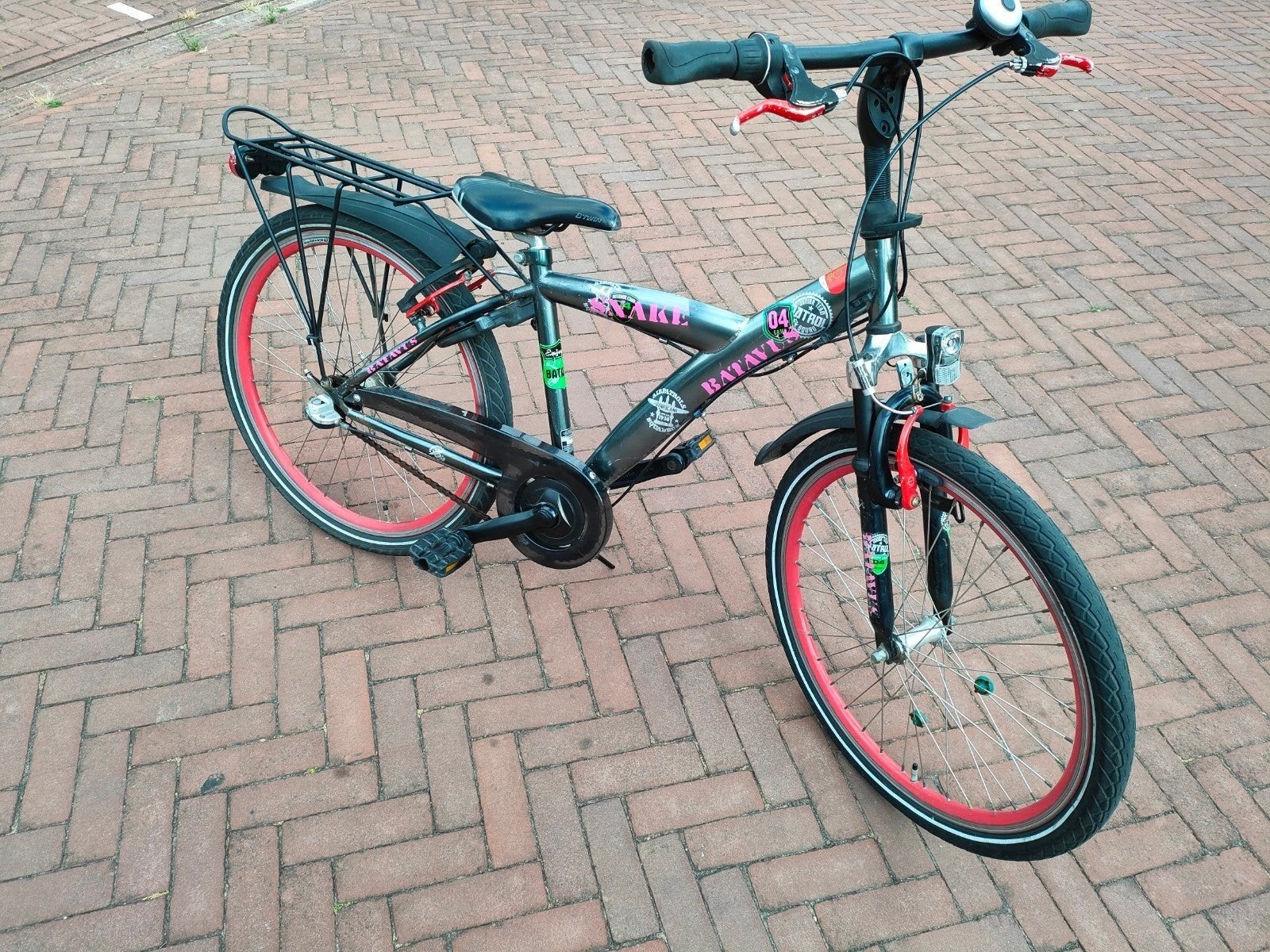 Batavus snake fiets 24 inch met 3 speed, Ophalen, Terugtraprem, 24 inch, Versnellingen