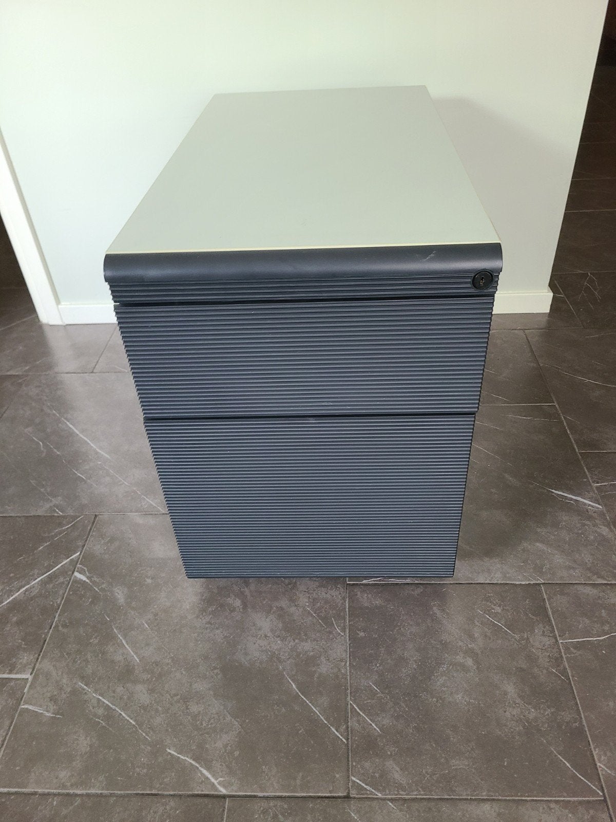 Blauwe ladenkast voor bureau met 3 laden, Ophalen, Minder dan 50 cm, Gebruikt, 3 of 4 laden